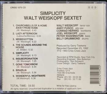 CD Walt Weiskopf Sextet: Simplicity