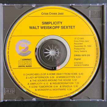 CD Walt Weiskopf Sextet: Simplicity