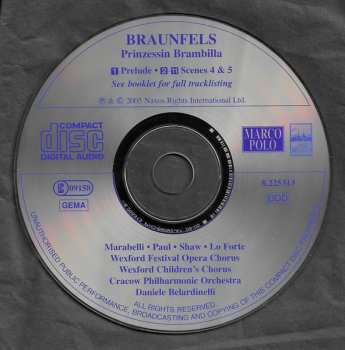 2CD Walter Braunfels: Prinzessin Brambilla: Opera In A Prologue And Five Scenes