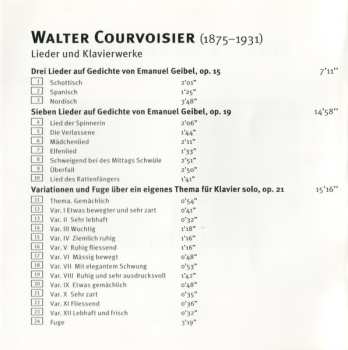 CD Walter Courvoisier: Lieder Und Klavierwerke