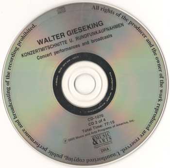 4CD/Dobozkészlet Walter Gieseking: Konzertmitschnitte U. Rundfunkaufnahmen / Public Performances And Broadcasts (From The Collection Of Deutsches Rundfunkarchiv)