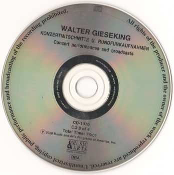 4CD/Dobozkészlet Walter Gieseking: Konzertmitschnitte U. Rundfunkaufnahmen / Public Performances And Broadcasts (From The Collection Of Deutsches Rundfunkarchiv)