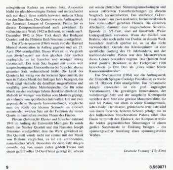 CD Walter Piston: Chamber Music (1999 Australian Festival Of Chamber Music)