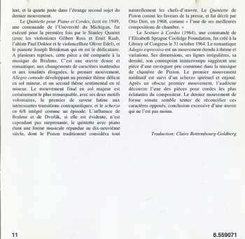 CD Walter Piston: Chamber Music (1999 Australian Festival Of Chamber Music)