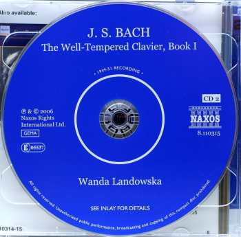 2CD Johann Sebastian Bach: The Well-Tempered Clavier, Book I 