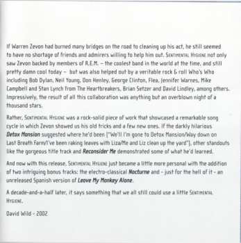 CD Warren Zevon: Sentimental Hygiene