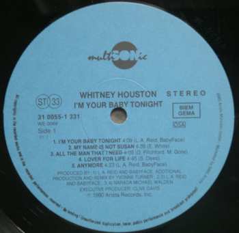 LP Whitney Houston: I'm Your Baby Tonight