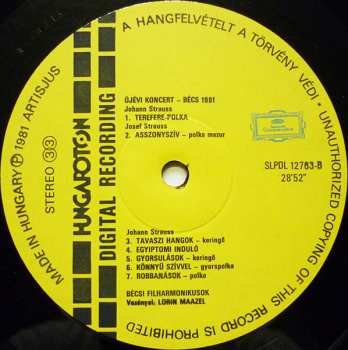 LP Wiener Philharmoniker: Újévi koncert - Bécs, 1981