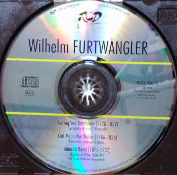 CD Wilhelm Furtwängler: Beethoven: Symphony No.6 "Pastorale". Weber: Freischutz. Overture. Ravel: Daphnis Et Chloe. Suite No.2