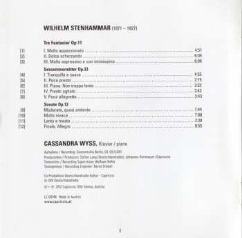 CD Wilhelm Stenhammar: Klavierwerke = Piano Pieces, Tre Fantasier Op.11 ∙ Sensommarnätter Op.33 ∙ Sonate Op.12