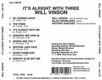 CD Will Vinson: It's Alright With Three