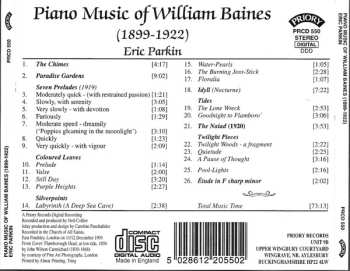 CD Eric Parkin: Piano Music Of William Baines 