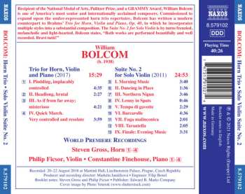 CD William Bolcom: Trio For Horn, Violin And Piano / Suite No. 2 For Solo Violin