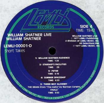 2LP William Shatner: William Shatner Live CLR