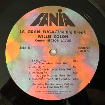 LP Willie Colón: Wanted By FBI / The Big Break - La Gran Fuga