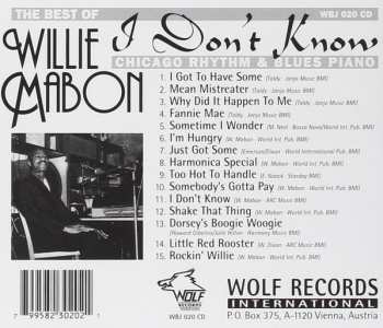 CD Willie Mabon: I Don't Know