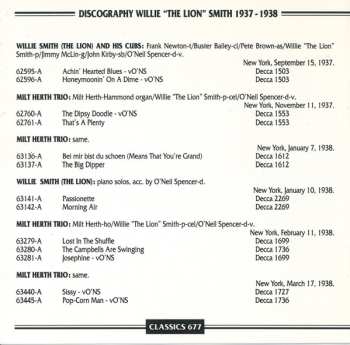 CD Willie "The Lion" Smith: 1937-1938