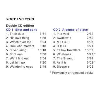 2CD Wim Mertens: Shot And Echo / A Sense Of Place