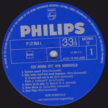 LP Wim Sonneveld: Een Avond Met Wim Sonneveld