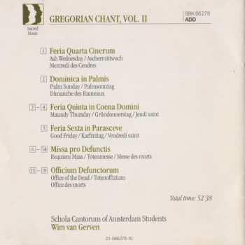 CD Wim van Gerven: Gregorian Chant, Vol. II