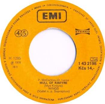 SP Wings: Mull Of Kintyre (Mys Kintyre) / Girl's School (Dívčí Škola)