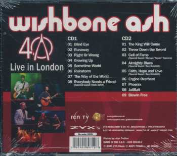 2CD Wishbone Ash: 40 - Live In London