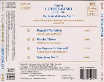 CD Antoni Wit: Symphony No. 3 • Paganini Variations • Paroles Tissées • Les Espaces Du Sommeil