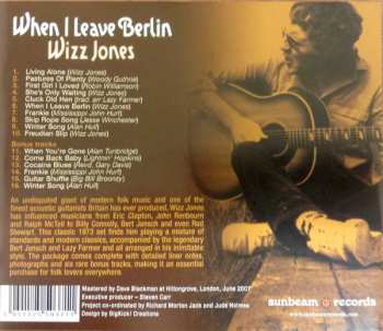 CD Wizz Jones: When I Leave Berlin