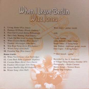 CD Wizz Jones: When I Leave Berlin