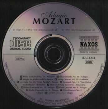 CD Wolfgang Amadeus Mozart: Adagio Mozart