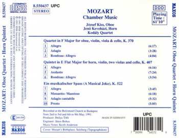 CD Wolfgang Amadeus Mozart: Chamber Music (Oboe Quartet In F Major, K. 370 • Horn Quintet, K. 407 • A Musical Joke, K. 522)