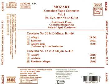 CD Wolfgang Amadeus Mozart: Complete Piano Concertos Vol. 1 - Nos. 20 And 13