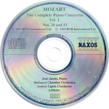 CD Wolfgang Amadeus Mozart: Complete Piano Concertos Vol. 1 - Nos. 20 And 13