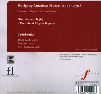2CD Wolfgang Amadeus Mozart: Complete Works for String Trio