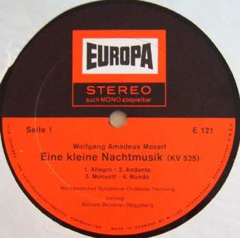 LP Pyotr Ilyich Tchaikovsky: Eine Kleine Nachtmusik / Nußknacker-Suite