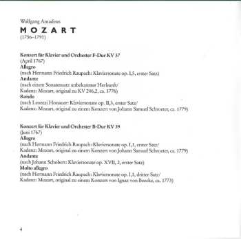 CD Wolfgang Amadeus Mozart: Piano Concertos (KV 37/39/40/41)