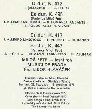 LP Wolfgang Amadeus Mozart: Koncerty Pro Lesní Roh A Orchestr