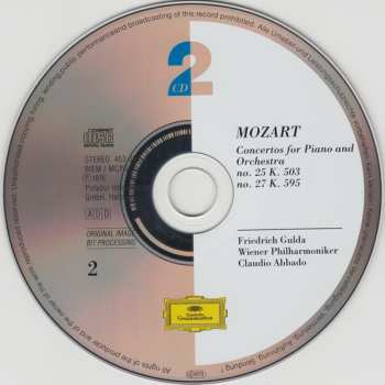 2CD Wolfgang Amadeus Mozart: Great Piano Concertos Nos. 20, 21, 25 & 27