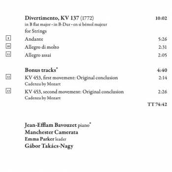 CD Wolfgang Amadeus Mozart: Piano Concerto In G Major, Kv 453; Piano Concerto In B Flat Major, Kv 456; Divertimento In B Flat Major, Kv 137 