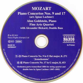CD Wolfgang Amadeus Mozart: Piano Concertos Nos. 9 And 17 (Arr. Ignaz Lachner)