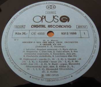 LP Wolfgang Amadeus Mozart: Requiem K.626