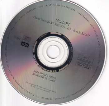 CD Wolfgang Amadeus Mozart: Piano Sonatas KV 280 - KV 331 - KV 457 - Rondo KV 511