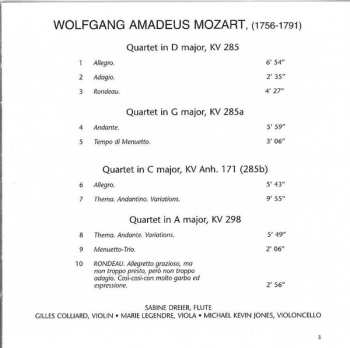 CD Wolfgang Amadeus Mozart: Quartets For Flute, Violin, Viola And Violoncello