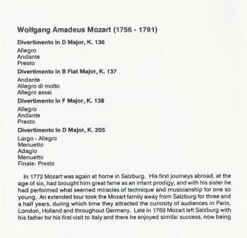 CD Wolfgang Amadeus Mozart: Salzburg Symphonies / Divertimento K. 205