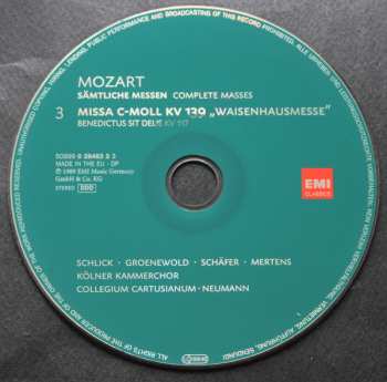 10CD/Dobozkészlet Wolfgang Amadeus Mozart: Sämtliche Messen
