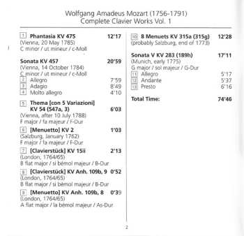 CD Wolfgang Amadeus Mozart: Complete Clavier Works = Sämtliche Klavierwerke Vol. 1