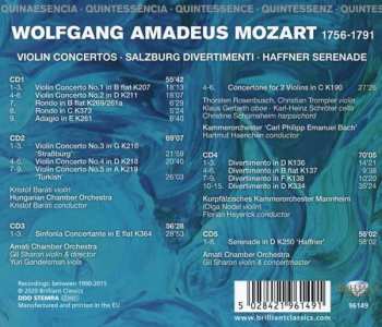 5CD/Dobozkészlet Wolfgang Amadeus Mozart: Violin Concertos, Salzburg Divertimenti, Haffner Serenade