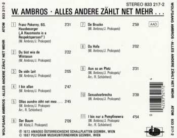 CD Wolfgang Ambros: Alles Andere Zählt Net Mehr