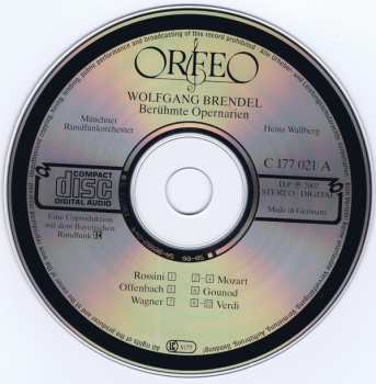 CD Wolfgang Brendel: Berühmte Opernarien • Famous Opera Arias • Airs D'opéra Célèbres
