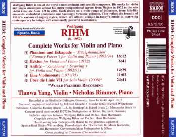 CD Wolfgang Rihm: Complete Works For Violin And Piano